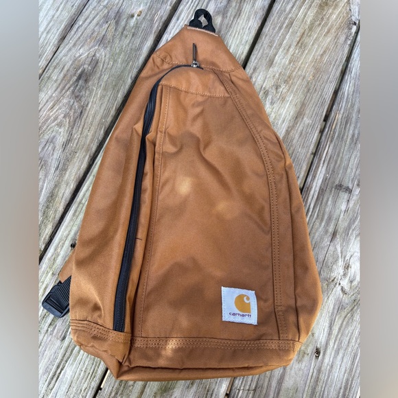 Carhartt Tan Sling Bag with Logo Patch - Picture 1 of 5